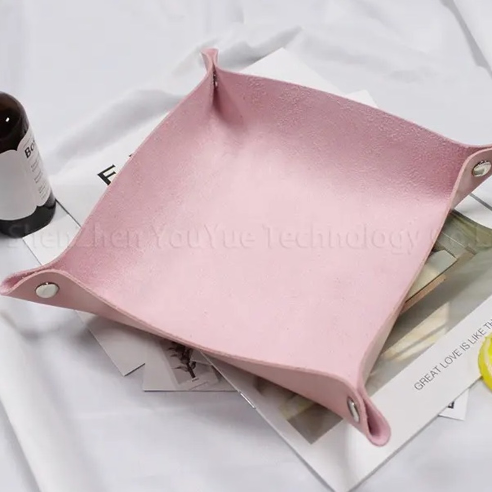 NWT INDIVIDUALLY WRAPPED PINK FAUX LEATHER AND SUEDE CATCH ALLS